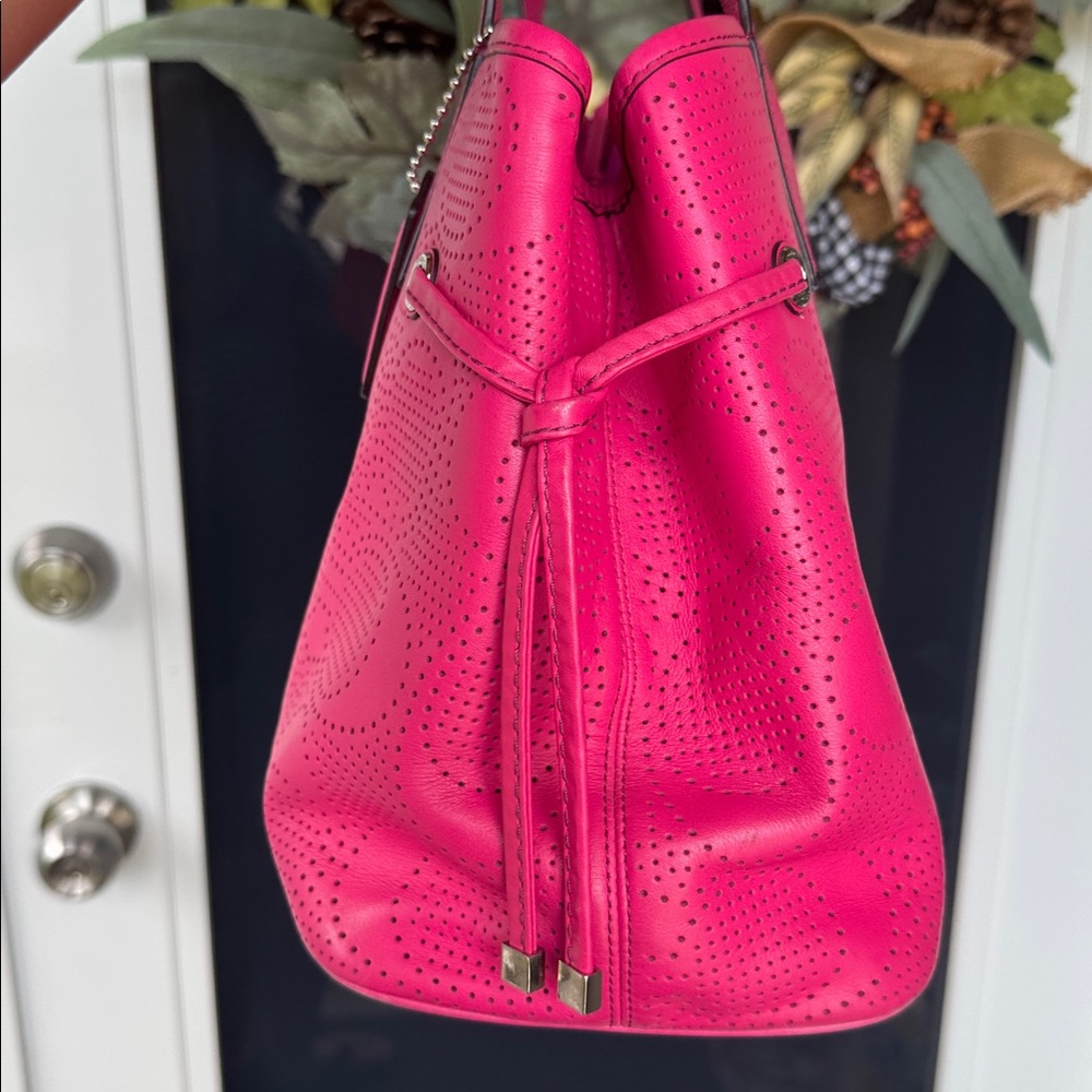 Coach 2013 perforated leather watermelon tote bag - Picture 8 of 12